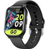 Smartwatch, Smartwatch Damen Herren,1,85" großer HD Touch-Farbbildschirm Fitnessuhr,für Android IOS, IP67 Wasserdicht Pulsmesser Schrittzähler,S... - Schwarz