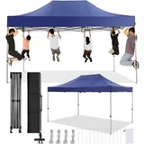 COBIZI Faltpavillon 3x3 Wasserdicht Stabil Winterfest ohne Seitenwand,Pop Up Pavillon Partyzelt,Sonnenschutz Gartenpavillon,Pavillon Faltbar mit Handtasche(3 mal 3m Schwarz)