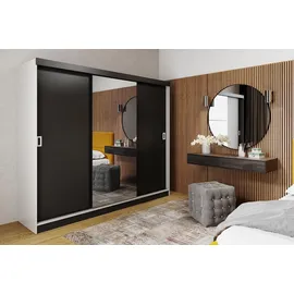 kier furniture Schiebetürenschrank 200 x 205 x 59 cm Schwarz/Weiß