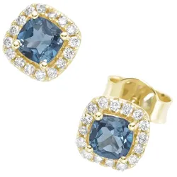 Luigi Merano Ohrstecker mit Edelsteinen & Brillanten, Gold 585 Ohrringe   Blau Damen 