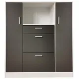 HTI-Line Küchenbuffet Küchenschrank Kombi L und S Blanca (Set, 2-St) Küchenbuffet Mehrzweckschrank Mikrowellenschrank grau