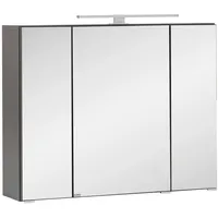 Held Spiegelschrank Kopenhagen mit LED 3 türig ca.80x64cm Graphit