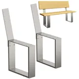 DanDiBo Ambiente DanDiBo 2x Bankgestell mit Lehne Edelstahl Metall Set DIY Bank Füße Bankkufen Bankbeine 96632 Sitzgestell für Gartenbank Robust Stabil