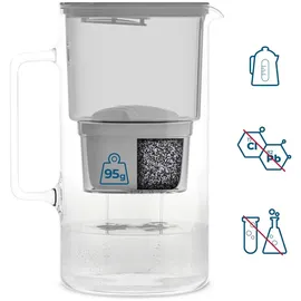 Wessper Wasserfilter Kanne Grau 3 L
