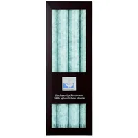 Kerzenfarm Hahn Stearin Stabkerze Set 4 St. eisblau