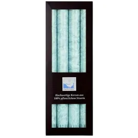 Kerzenfarm Hahn Stearin Stabkerze Set 4 St. eisblau