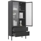 Coemo Vitrine Paris 80 x 35 x 180 cm Schwarz