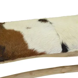 vidaXL Sitzbank Echtleder Teak