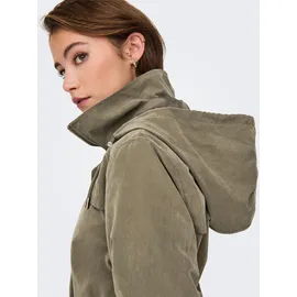Only Parka "ONLNEWSTARLINE SPRING JACKET CC OTW", Damen, Gr. S, stone gray, Web, Obermaterial: 92% Polyester, 8% Nylon, unifarben, hüftlang, Jacken Parka, mit durchgehendem und verdecktem Reißverschluss