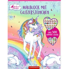 Coppenrath Verlag Einhorn-Malblock 300 St. Glitzersteinchen