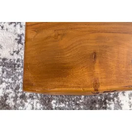 FineBuy Couchtisch Baumkante Braun Sheesham 56 x 38 x 51 cm