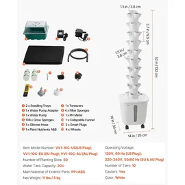 Vevor Hydroponik-Turm 10 Ebenen