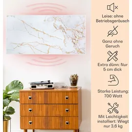 Klarstein Infrarotheizung mit Thermostat, 700W Elektroheizung, Smart Home Bild-Infrarotheizung zur Wandmontage, IR mit IoT/WiFi App-Control, Feucht... - Weiß