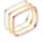 Elli Ring Geo Ring Set Viereck Statement Tri-Color in Silber