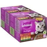 whiskas 1+ Katzenfutter Pure Delight Klassische Auswahl in Gelee, 24x85g (2 Packungen) – Hochwertiges Nassfutter für ausgewachsene Katzen in 48 Portionsbeuteln