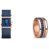 Bering Damen Analog Quarz Classic Collection Armbanduhr + Austauschbar Ringkombination Twist- & Change System, Indus