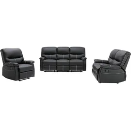 vente-unique Sessel Relax Kunstleder 75 x 112 x 87 cm Schwarz