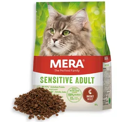 mera Cats Sensitive Adult Insekt Trockenfutter für sensible Katzen | Für deine gesunde und glückliche Katze | Katzenfutter | Ohne Getreide 0.4 kg