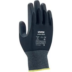 UVEX Arbeitsschutz 60573, Isolierende Handschuhe, Schwarz, Nitrilschaum, Polyami