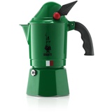 Bialetti - Express Alpina: Ikonische Espressomaschine für die Herdplatte, Moka-Kanne für 3 Tassen (130 ml), Aluminium, Grün