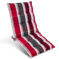 Beautissu Niedriglehner Auflage 105 x 50 x 8 cm Rot-Anthrazit-Gestreift 1 St.