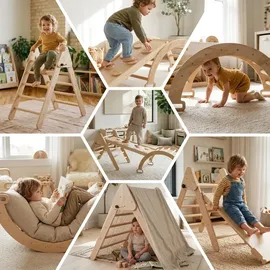 Relaxdays Kletterdreieck 3 in 1 Holz Braun