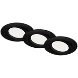 Brilo BRILONER LED Einbauleuchten 3er Set 7 w matt-schwarz Kunststoff - 10,6cm Brilo ner