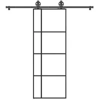 vidaXL Schiebetür mit Beschlag 76x205 cm ESG-Glas & Aluminium