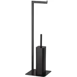 Gedy Felix Columna Toilettenpapierhalter und WC-Bürstenhalter, Mattschwarz