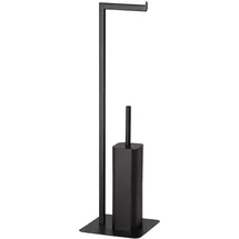 Gedy Felix Columna Toilettenpapierhalter und WC-Bürstenhalter, Mattschwarz