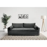 Home Affaire Schlafsofa HOME AFFAIRE "Andrea, B: 218 cm, Liegel. 158x198 cm", grau (anthrazit), B:218cm T:96cm, 100%Polyester, Sofas, Schlafsofa, Bettfunktion & Bettkasten, Dauerschlafsofa mit Boxspring