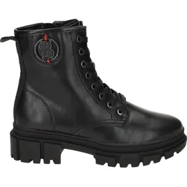 s.Oliver Damen Stiefeletten ohne Absatz zum Schnüren Vegan, Schwarz (Black), 37 EU