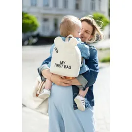 Childhome CHILDHOME, Kinderrucksack Baby, Schule, Kindergarten, Vorschule, Kinderkrippe, Zwei Fächer, Lunchbag/Flaschen geeignet, Abnehmbare Sicherheitsschnalle, Wasserabweisend, My First Bag, Teddy