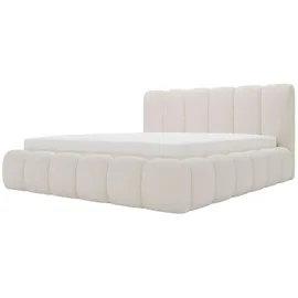 GRAINGOLD Polsterbett mit Bettkasten 140x200, Beige Bouclé, Cloud