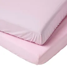 Homescapes Kinder-Spannbettlaken, 2er-Set, Ägyptische Baumwolle, 70/140 cm,