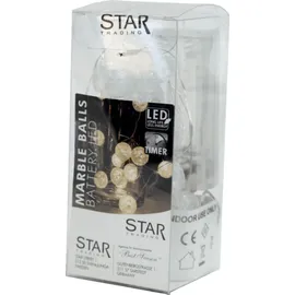 StarTrading LED-Lichterkette Kugeln Eisglas 1,4 m Warmweiß