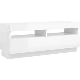 vidaXL TV-Schrank mit LED-Leuchten Hochglanz-Weiß 100x35x40 cm