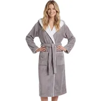Morgenstern Bademantel Damen Frottee Baumwolle Kapuze Leonie Taupe M - M