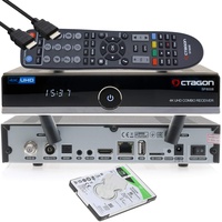 Octagon SF8008 4K UHD 2160p H.265 HEVC E2 Linux Dual Wifi DVB-S2X & C/T2 Combo Receiver [2TB