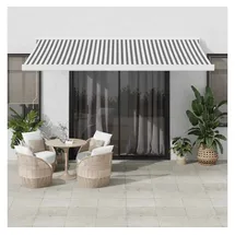 vidaXL Markise Einziehbar Anthrazit und Weiß 4x3 m Stoff und Aluminium