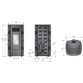 Justus Sia Pelletofen Seidenweiß 8 kW