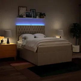 vidaXL Boxspringbett 140 x 200 cm Creme