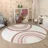 Paco Home - Kinderteppich Teppich Kinderzimmer Rund Waschbar Bis 30 Grad Sonne Regenbogen Pink, Ø 100 Cm Rund