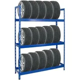 Proregal Reifenregal Tiger XL HxBxT 200 x 150 x 45 cm bis zu 18 Reifen auf 3 Ebenen Blau