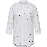 ONLY CARMAKOMA Langarmbluse CARNEW LINA GRACE LS EMB SHIRT WVN NOOS Weiß 54