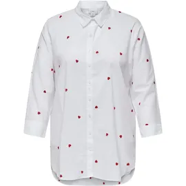ONLY CARMAKOMA Langarmbluse CARNEW LINA GRACE LS EMB SHIRT WVN NOOS Weiß 54