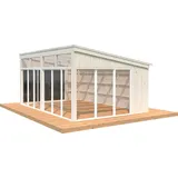 Palmako Pavillon Nova, Doppelstegplatten, BxT: 617x397 cm,transparent, 54448754-0 transparent B/H/T: 617 cm, Beige