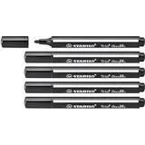 Stabilo - Gefederter Dreikant-Filzstift - Trio Scribbi - 5er Pack - schwarz