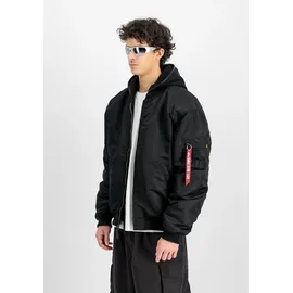 Alpha Industries "MA-1 D-Tec Studio", Herren, Gr. M, schwarz (schwarz, schwarz), Obermaterial: 100% Nylon, Futter: 100% Nylon, Kapuze: 75% Baumwolle, 25% Polyester, Füllung: 100% Polyester, Jacken