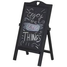 Mendler Werbetafel HWC-E51, Aufsteller Kreidetafel Kundenstopper Dekotafel, 66x39x33cm ~ schwarz lackiert